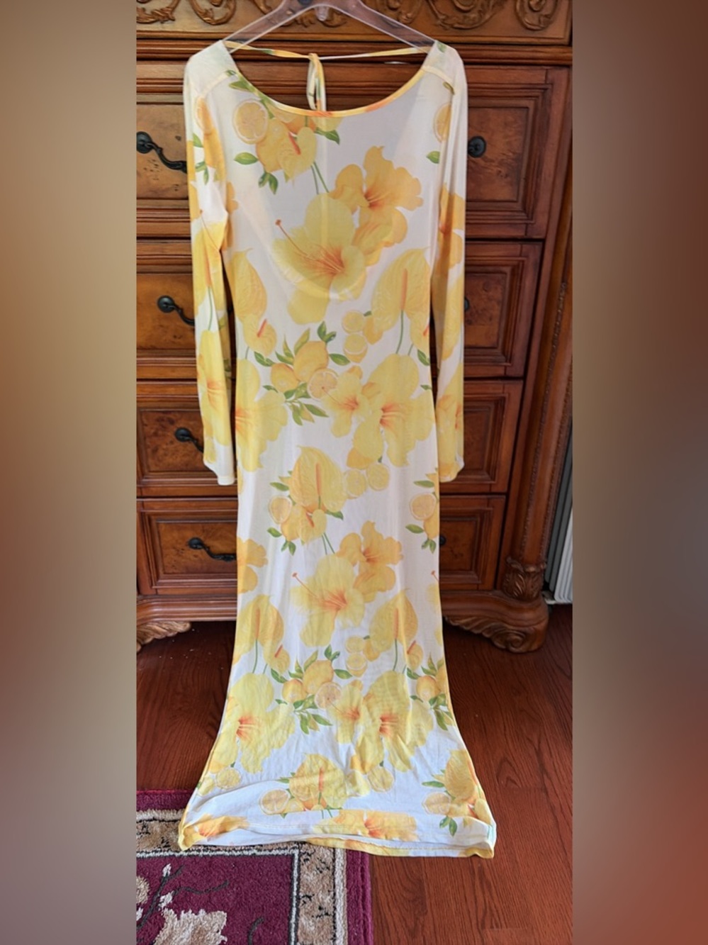 Yellow Floral Maxi Dress - Brand: